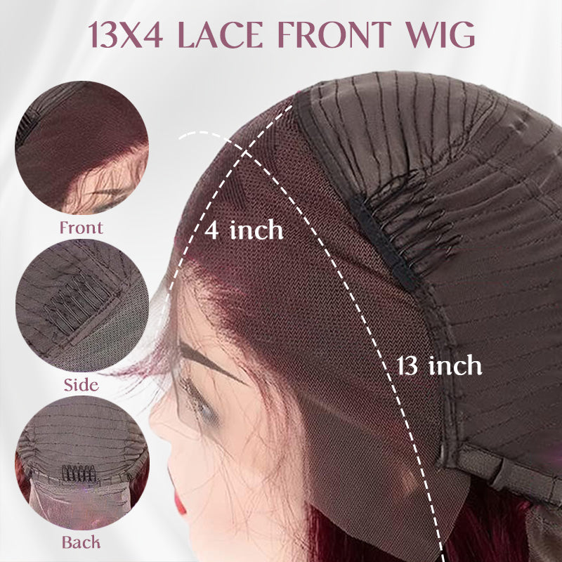 Burgundy 99J Colored Wig Body Wave Red Color Lace Front Human Hair Wigs