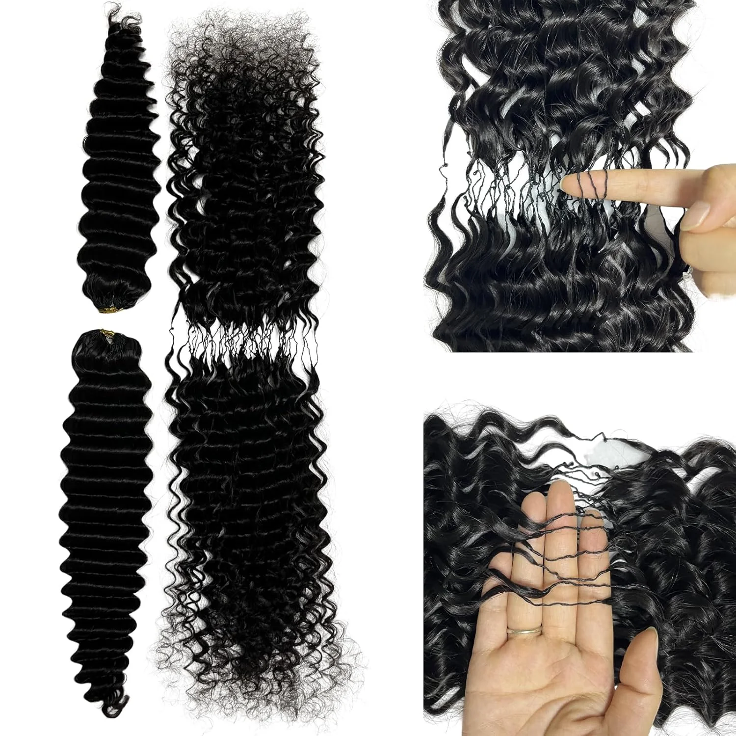 Zlike Deep Curly Crochet Human Hair for Natural Boho Braids Miracle knots