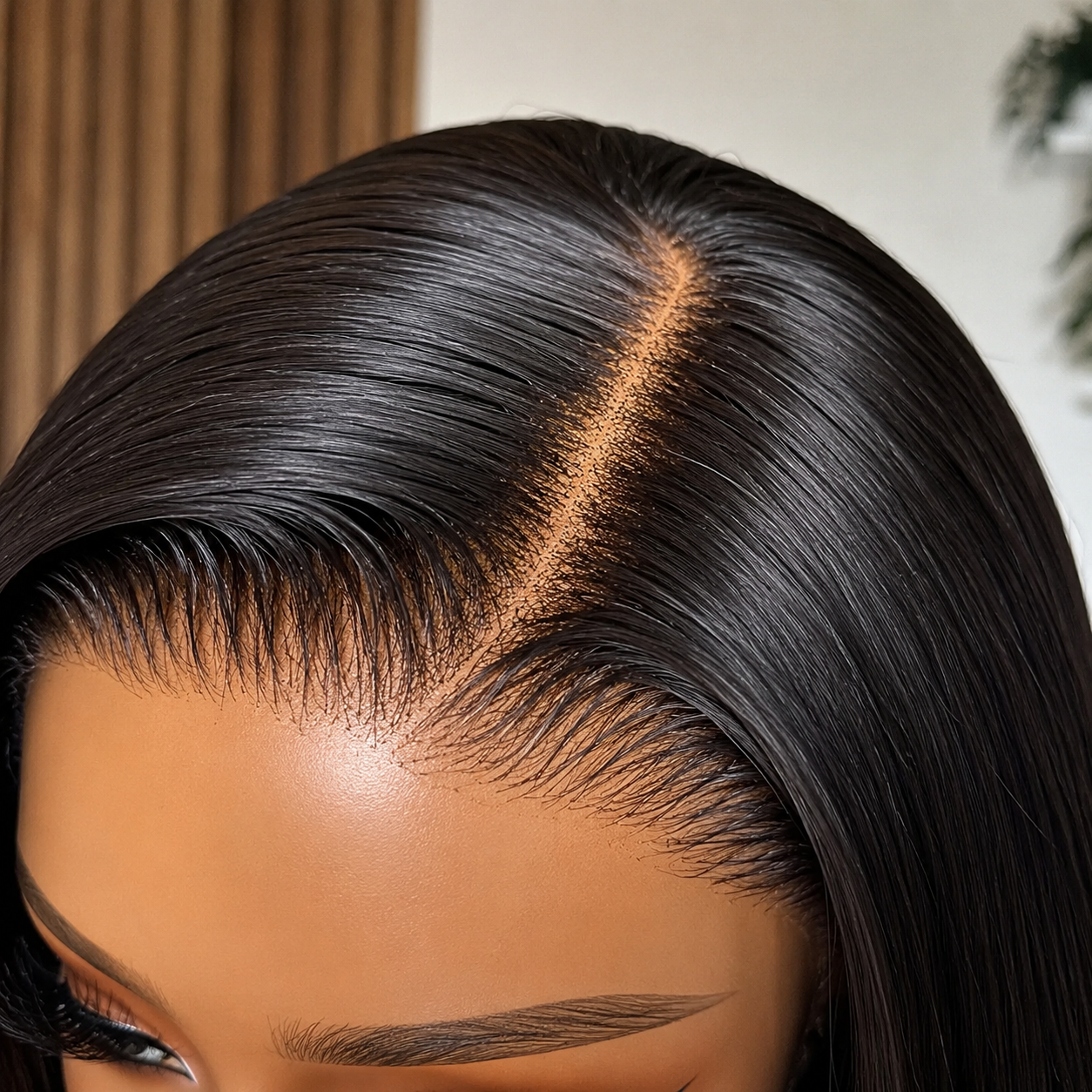 Zlike Elegant Asymmetric Short Straight Ombre Brown Colored Glueless Human Hair Bob Wigs