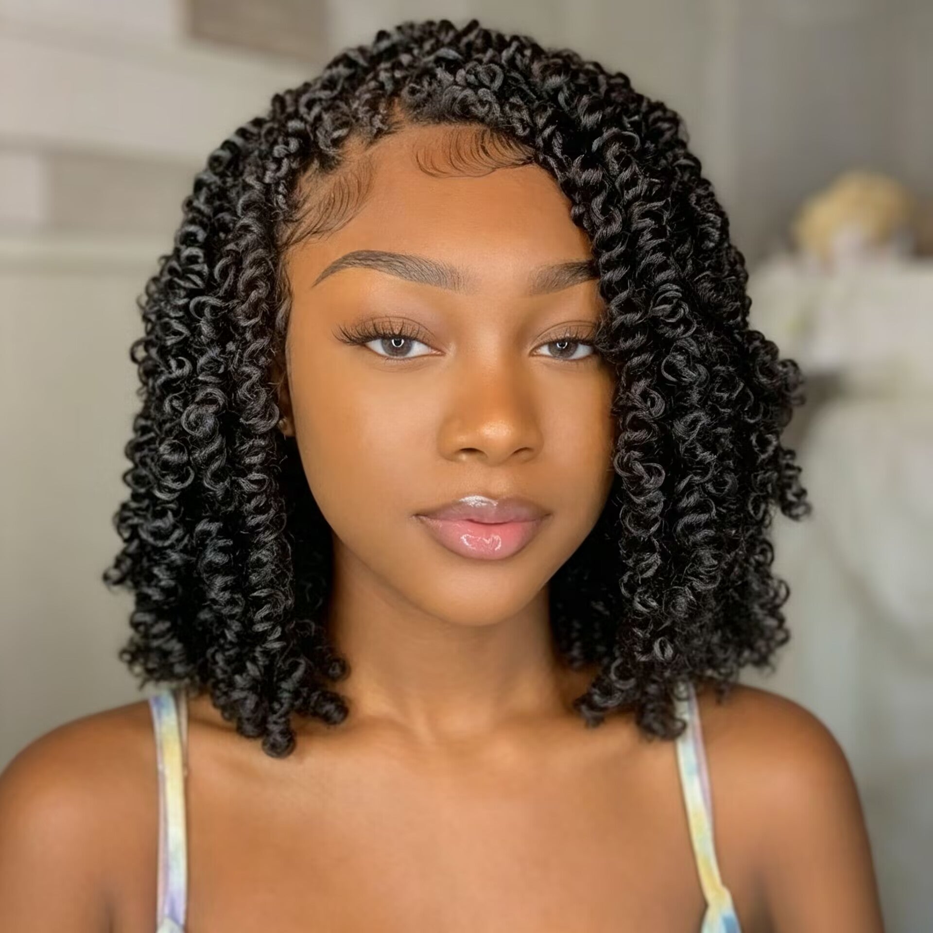 Zlike Pre-Braided Two Strand Twist Glueless 360 Lace Frontal Human Hair Wig With Invisible Drawstring