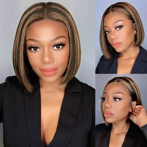 $129 = 2 Wigs | 10Inch Bob 13x4 Lace Front Straight Wig + 10Inch Bob Glueless 5x5 Lace Closure Straight Highlight Wig