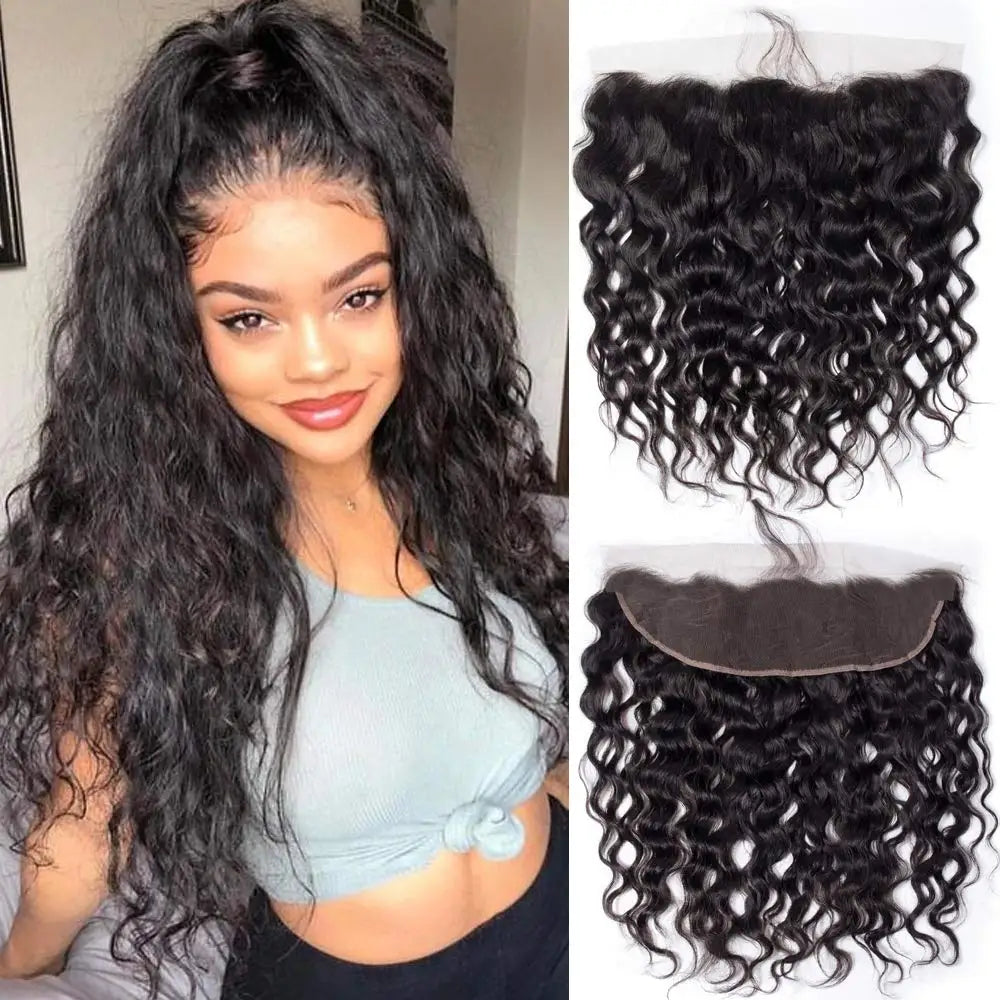 4x4/5x5/13x4 Water Wave Human Hair HD Swiss Lace Closure Pre Plucked Natural Hairline with Baby Hair-Zlike