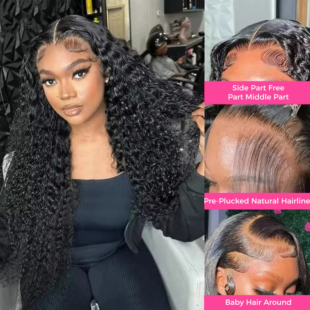 Zlike Burmese Curly Wave Wigs 250% 13x6 Full Lace Front Wig Human Hair Natural Hairline