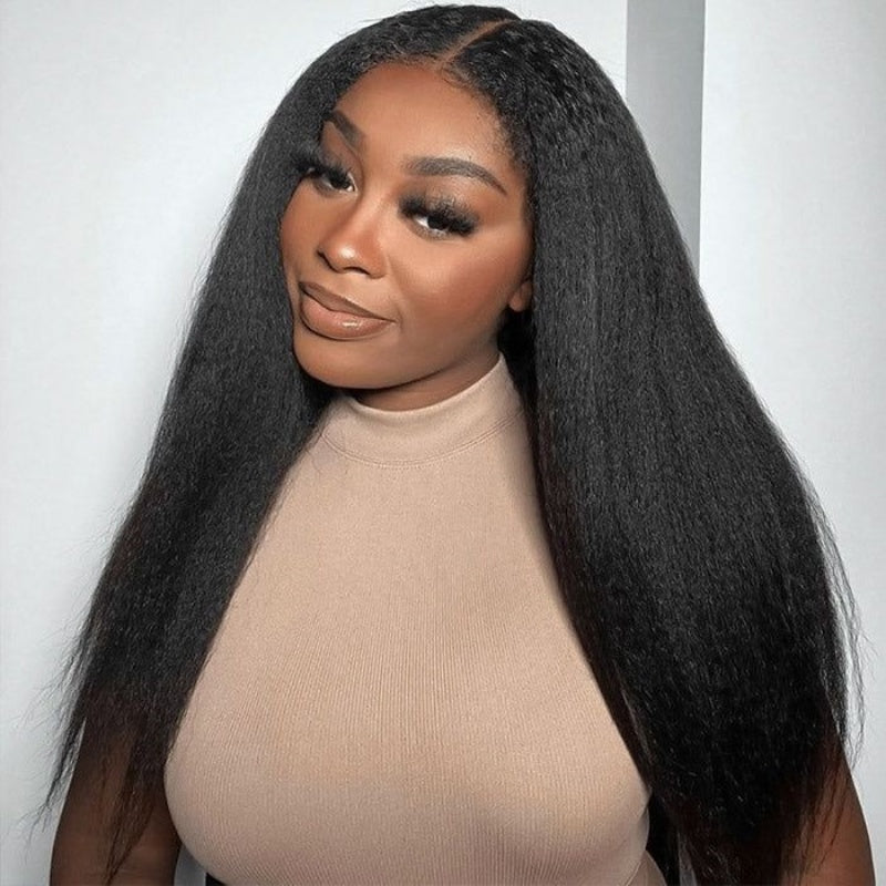 Yaki Straight Glueless Pre Cut Wear Go Lace Closure Wigs Beginner Friendly Flash Sale