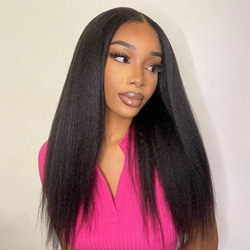 Yaki Straight Glueless Pre Cut Wear Go Lace Closure Wigs Beginner Friendly Flash Sale