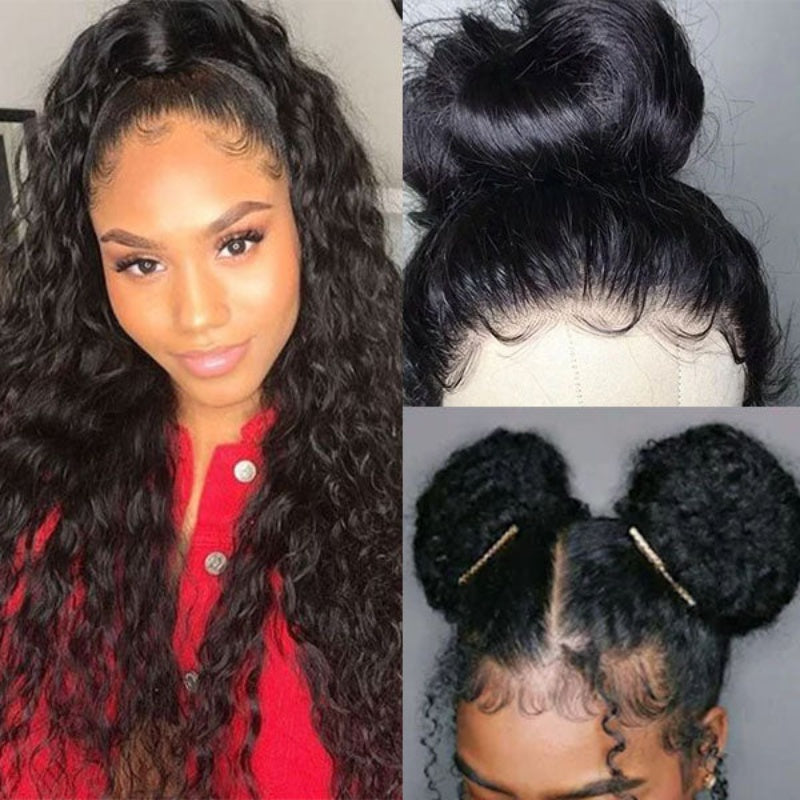 360 Lace Frontal Water Wave Wig Transparent Lace long Wig 100% Human Wigs Hairline