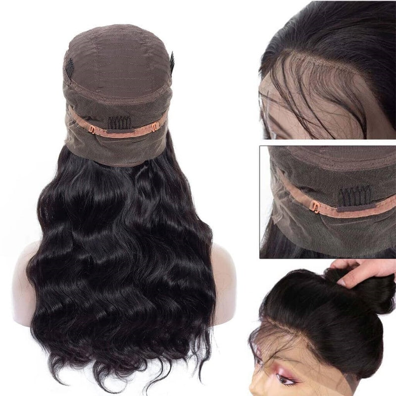 360 Transparent Lace Frontal Wigs Pre-Plucked Body Wave Human Hair Wig Baby Hair