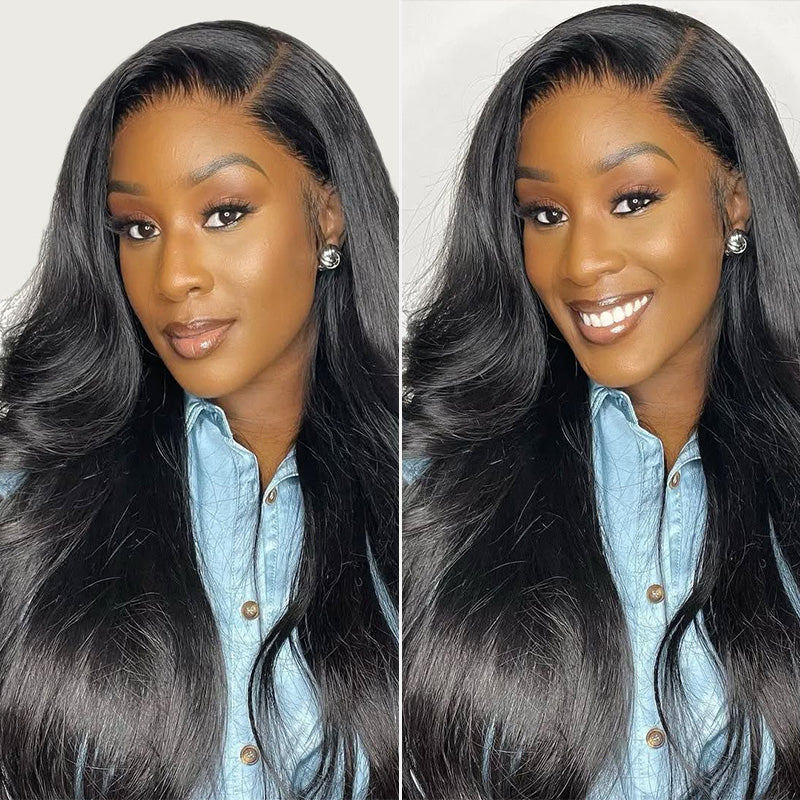 Body Wave 13x4 Transparent Lace Front Wig Pre Plucked Virgin Human Hair Wigs