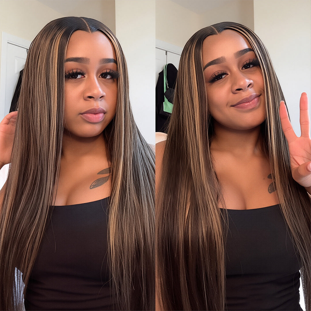 2Wigs = $189 | Highlight Straight Wig + Deep Wave Closure Wig