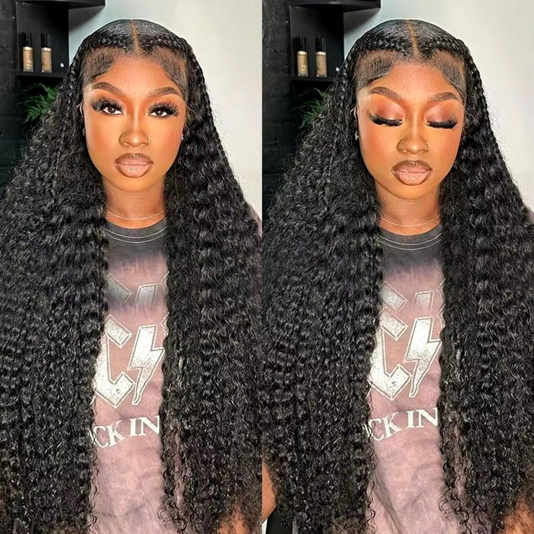 [40lnch Long Wig] Zlike Burmese Curly Wave Wigs 250% 13x6 Full Lace Front Wig Human Hair Natural Hairline