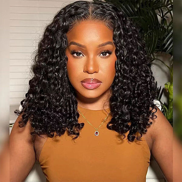 Deep Wave Lace Front Wig Human Short Bob Lace Frontal Wigs