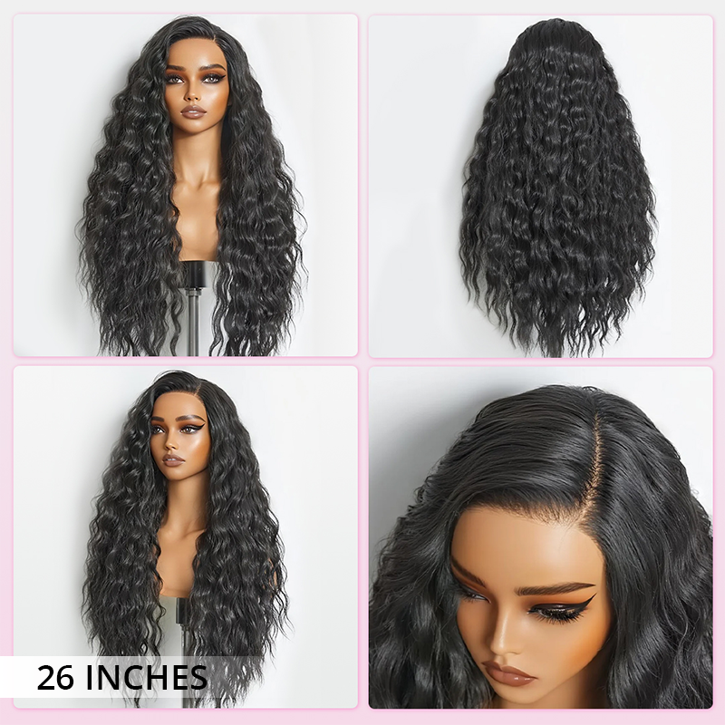 13x4 transparent lace ocean wave wig with a pre-plucked hairline