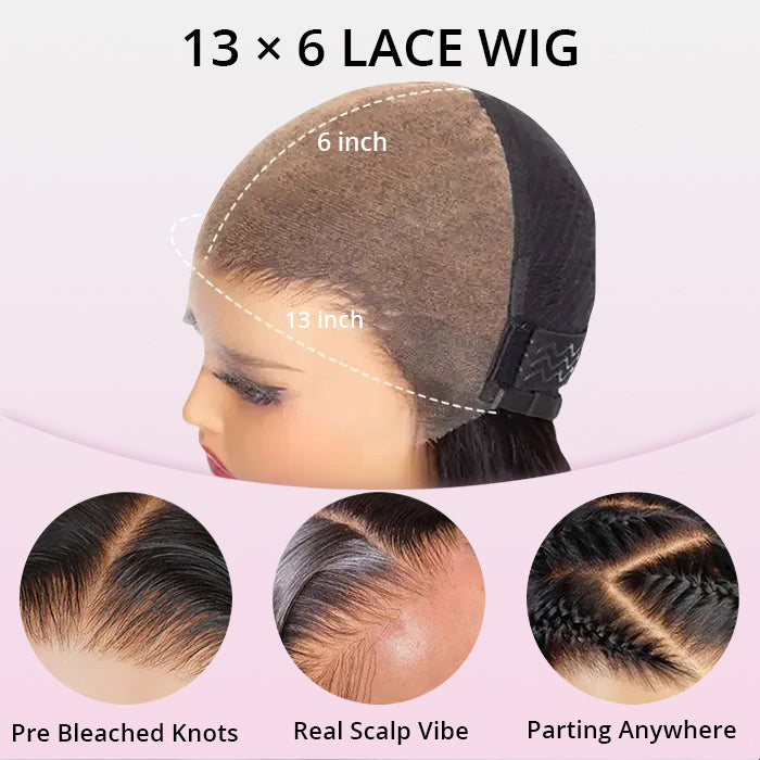 Zlike 300% High Density Loose Deep 13x6 Lace Front Glueless Human Hair Wigs Pre-Cut Lace With Drawstring Natural Color