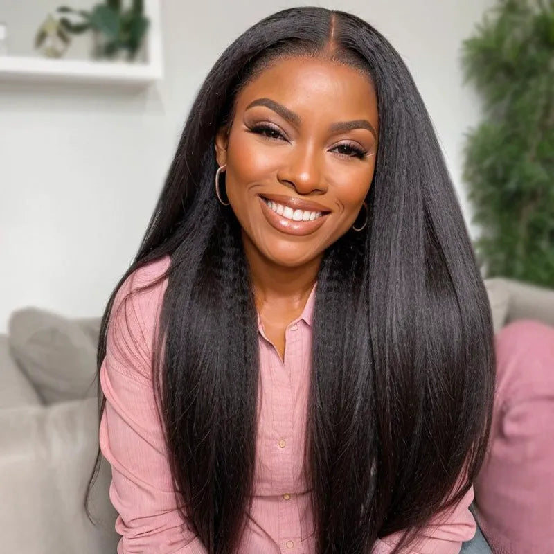 Flash Sale | Wear Go Pre Cut Yaki Straight Glueless Human Hair Lace Closure Wigs With Baby Hair