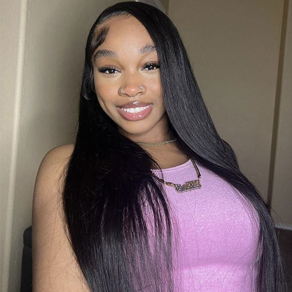 $99 for 18" Straight Lace Closure Wigs Glueless Human Hair Wigs For Black Women Flash Sale