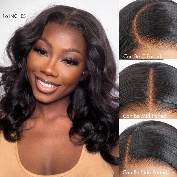 Pre Cut Glueless Short Bob Body Wave HD Lace Closure Wigs 100% Human Hair Wigs