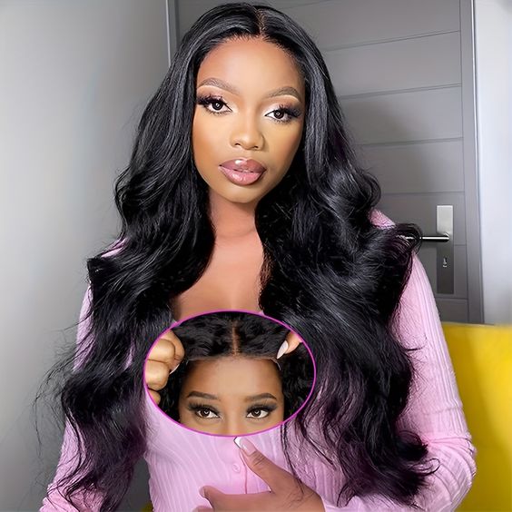 [BOGO] Pre Bleached Body Wave Wear Go Glueless Lace Closure Wig Pre Cut Human Hair Wigs