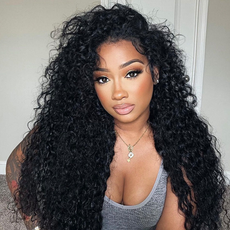 300% Density Luxury Custom Wigs Water Wave Transparent Lace Wig Virgin Human Hair Lace Closure Wigs Super Double Drawn