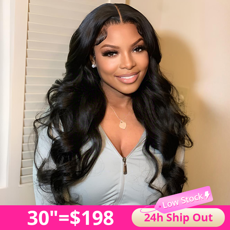Zlike 13x4 Body Wave Glueless Lace Frontal Wig Human Hair Pre Plucked With Drawstring Wigs