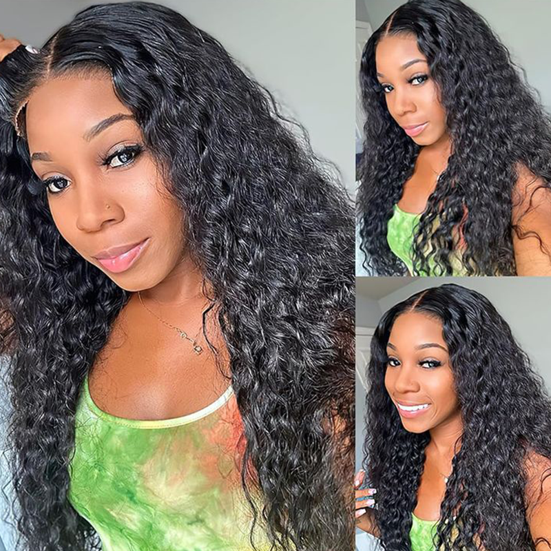 5x5 Lace Closure Water Wave Wigs Pre Cut Transparent Lace Human Hair Wigs Beginner Friendly