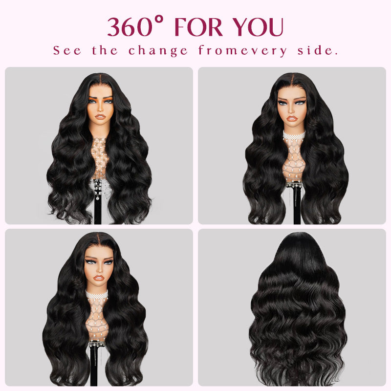 300% Density Body Wave Transparent Lace Front Wigs Virgin Human Hair Frontal Lace Wig For Women