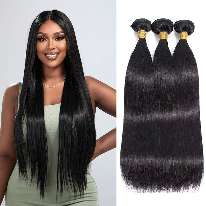 3Bundles Straight Hair Brazilian Human Hair Bundles Virgin Hair Weave Extensions-Zlike