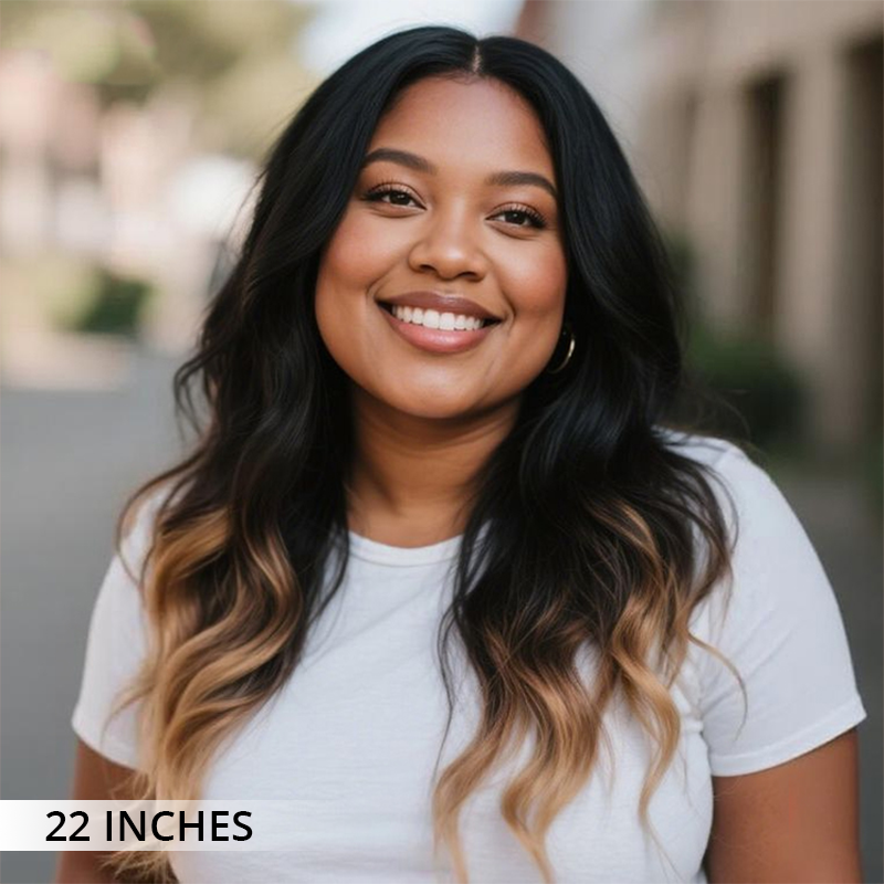 Zlike Beach Wave Ombre Honey Blonde Colored Wigs Transparent Lace Closure Human Hair Wigs