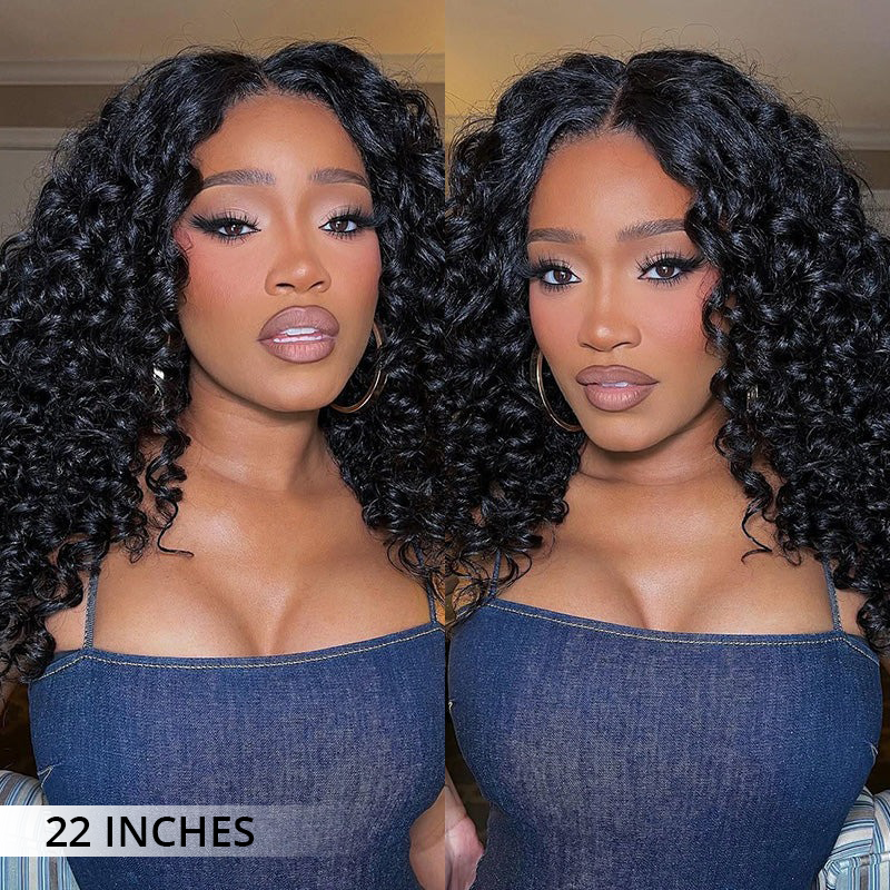 Super Bouncy Deep Wave Lace Wig Bleached Knots Human Hair 250% Density Transparent Lace Closure Wigs