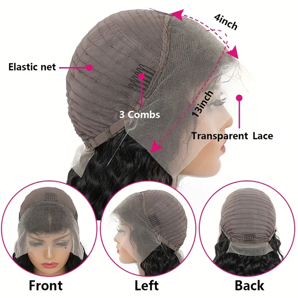 Pre Plucked Straight Transparent Lace Front Wig Short Bob Human Hair Wigs Natural Hairline