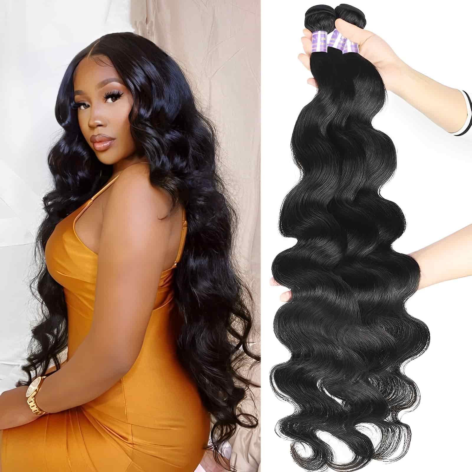 Body Wave Hair 3 Bundles 100% Human Virgin Hair Natural Color- Zlike