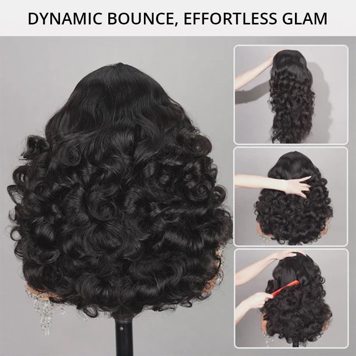 Zlike Latisha Bomb Funmi Curly Wigs 100% Human Hair Transparent Lace Front Wigs For Women