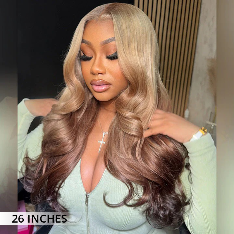 Zlike 613 Blonde Customized Colored Three Tone 13x4 Transparent Lace Front Human Hair Wigs