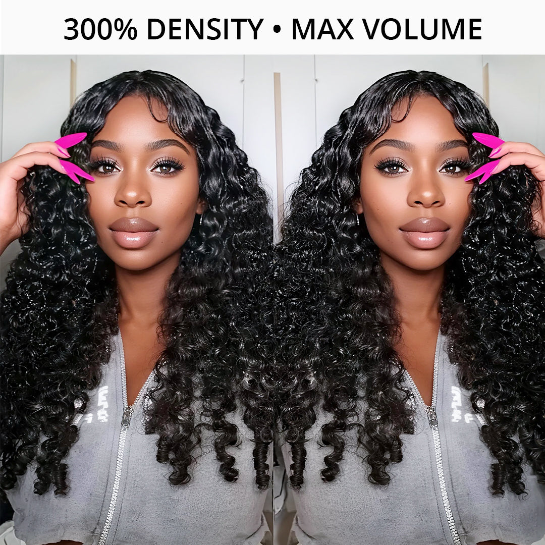 Zlike 300% Density Burmese Curly Transparent Lace Front Wigs 100% Virgin Human Hair For Women