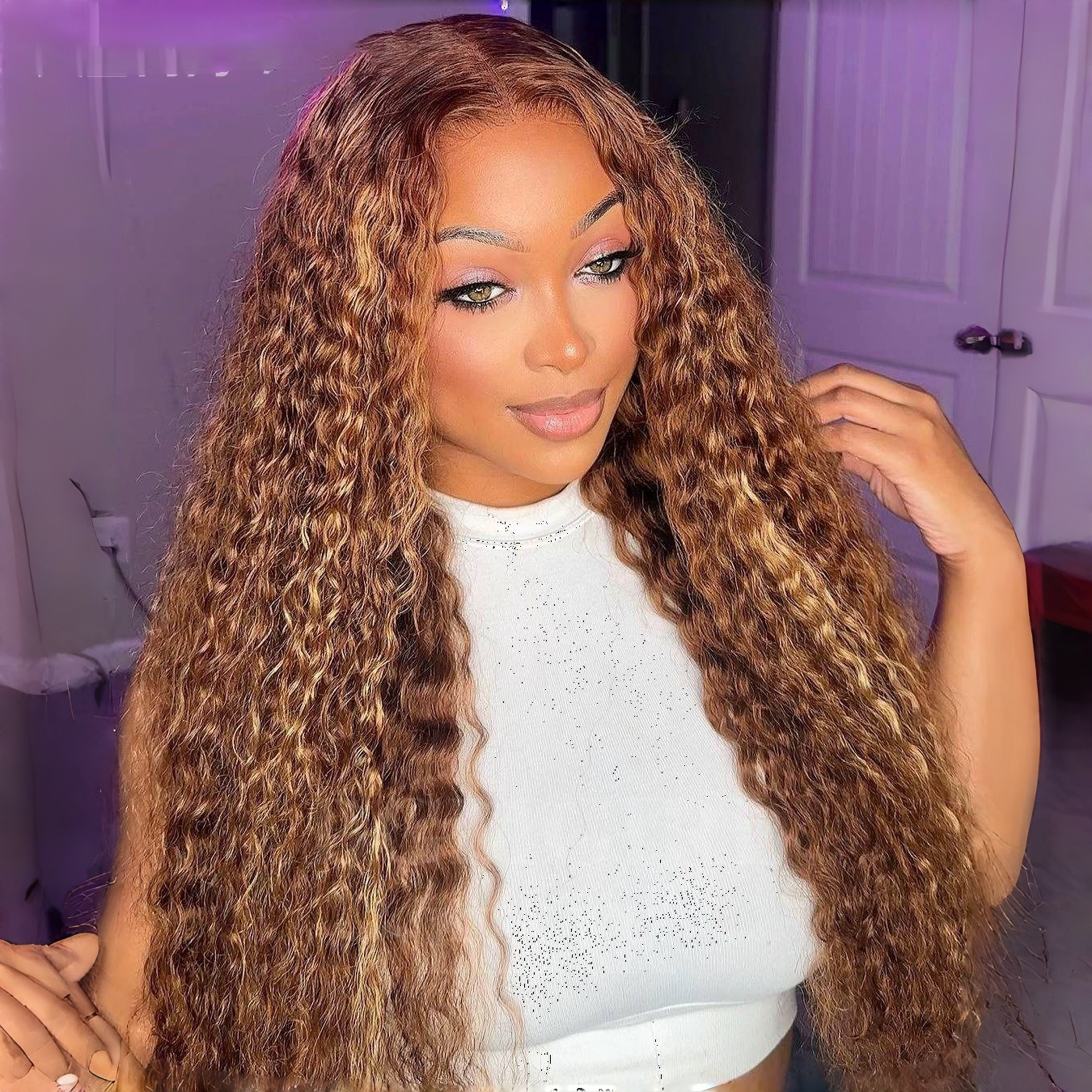 Clearance Sale |  Deep Wave 13x6 Lace Front Wigs Honey Blonde Highlight Human Hair Wigs