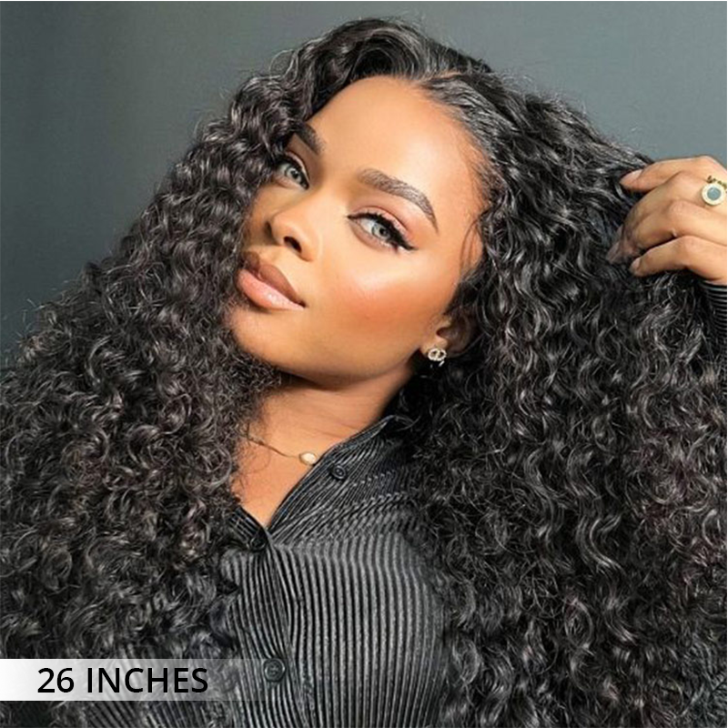 Deep Wave Transparent Lace Closure Wigs 100% Human Hair Wigs  Beginner Friendly