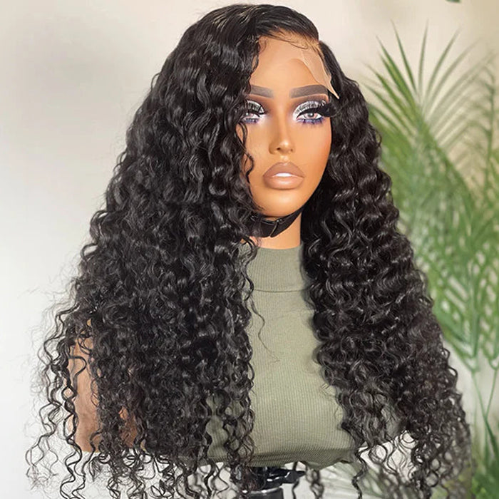 Deep Wave Wig Pre Plucked 13x4 Transparent Lace Front Wigs Natural Hairline For Women