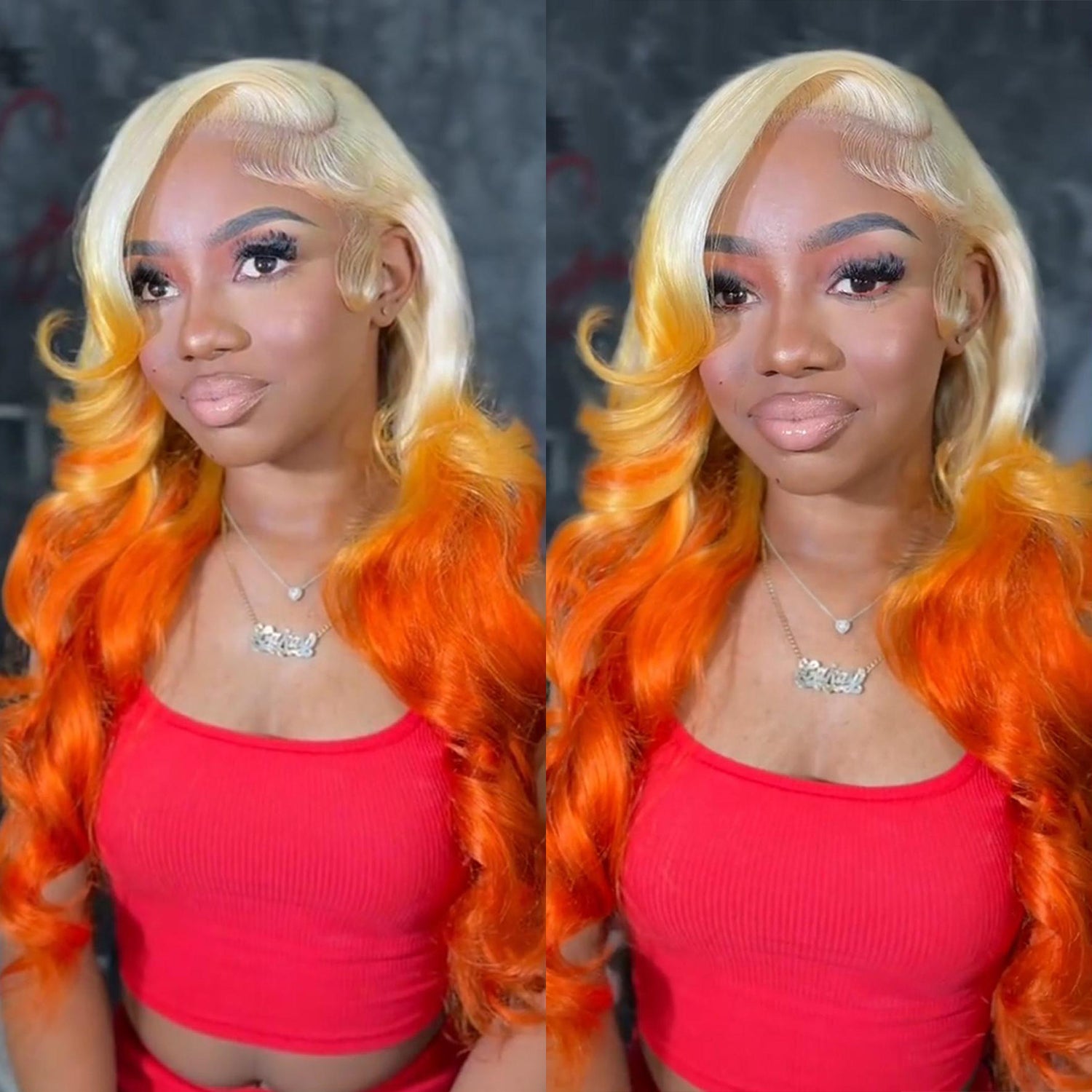 Pre Plucked 13x4 Body Wave And Straight Transparent Lace Front Wig 613 Blonde Ombre Highlight Ginger Orange Human Hair Wigs