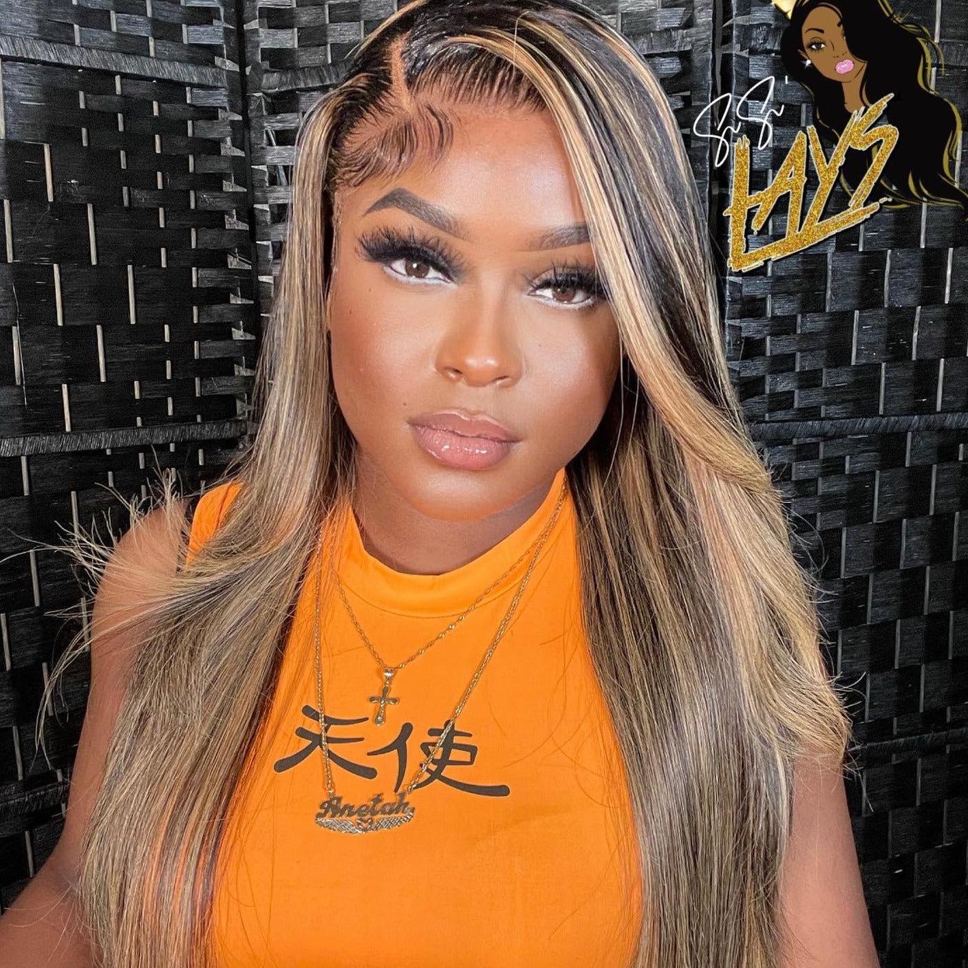 Balayage Highlight Colored Straight Wigs 13x4 Lace Frontal Wigs