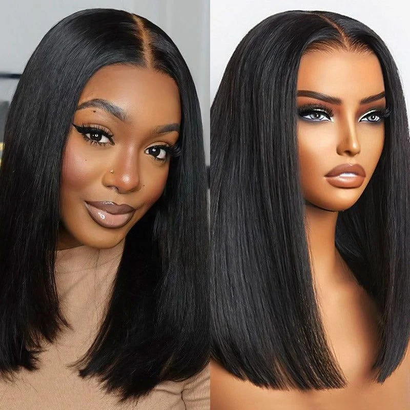 Zlike Straight Wigs Glueless 7x5 Closure Lace Human Hair Wigs With Drawstring