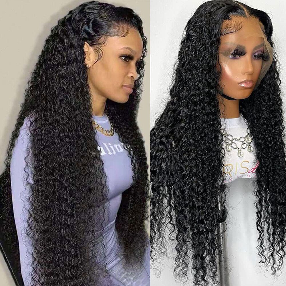 Jerry Curly Wig 13x4 Invisible HD Lace Front Wigs Natural Black Color-250% Density