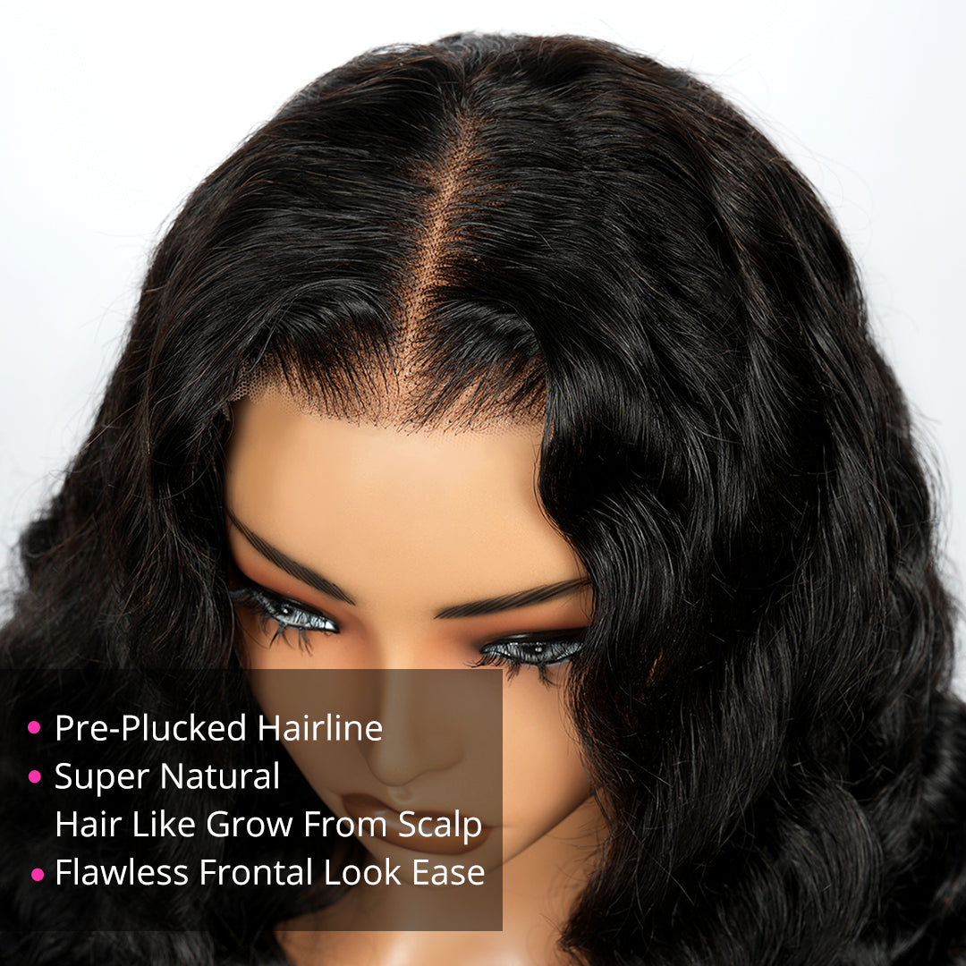 300% Density Luxury Custom Wigs Bouncy Wavy Lace Wig Super Double Drawn Virgin Human Hair Transparent Lace Front Wigs Pre Plucked Hairline