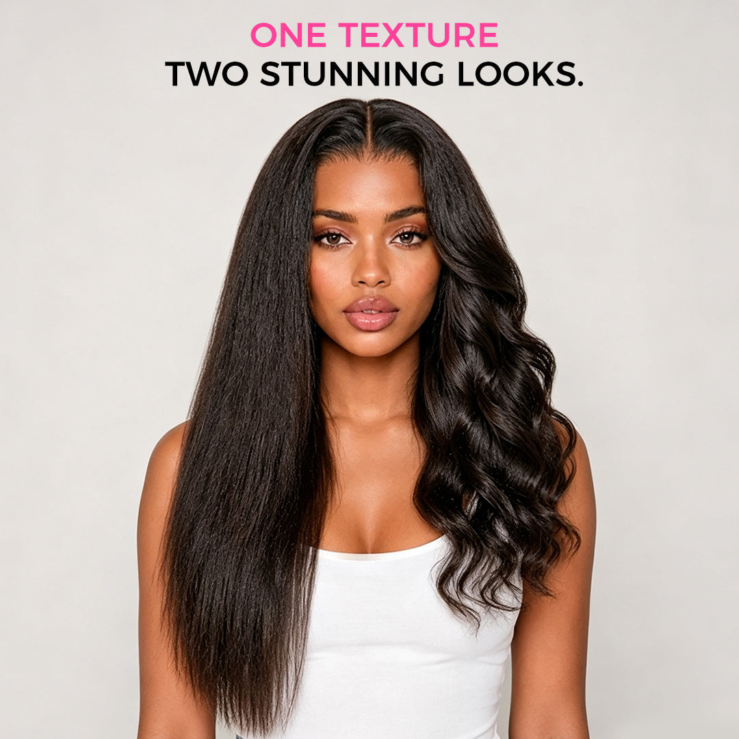 Zlike 250% Density Kinky Body Wave Layered Cut 7x5 Pre-Cut Lace Front Human Hair Wigs