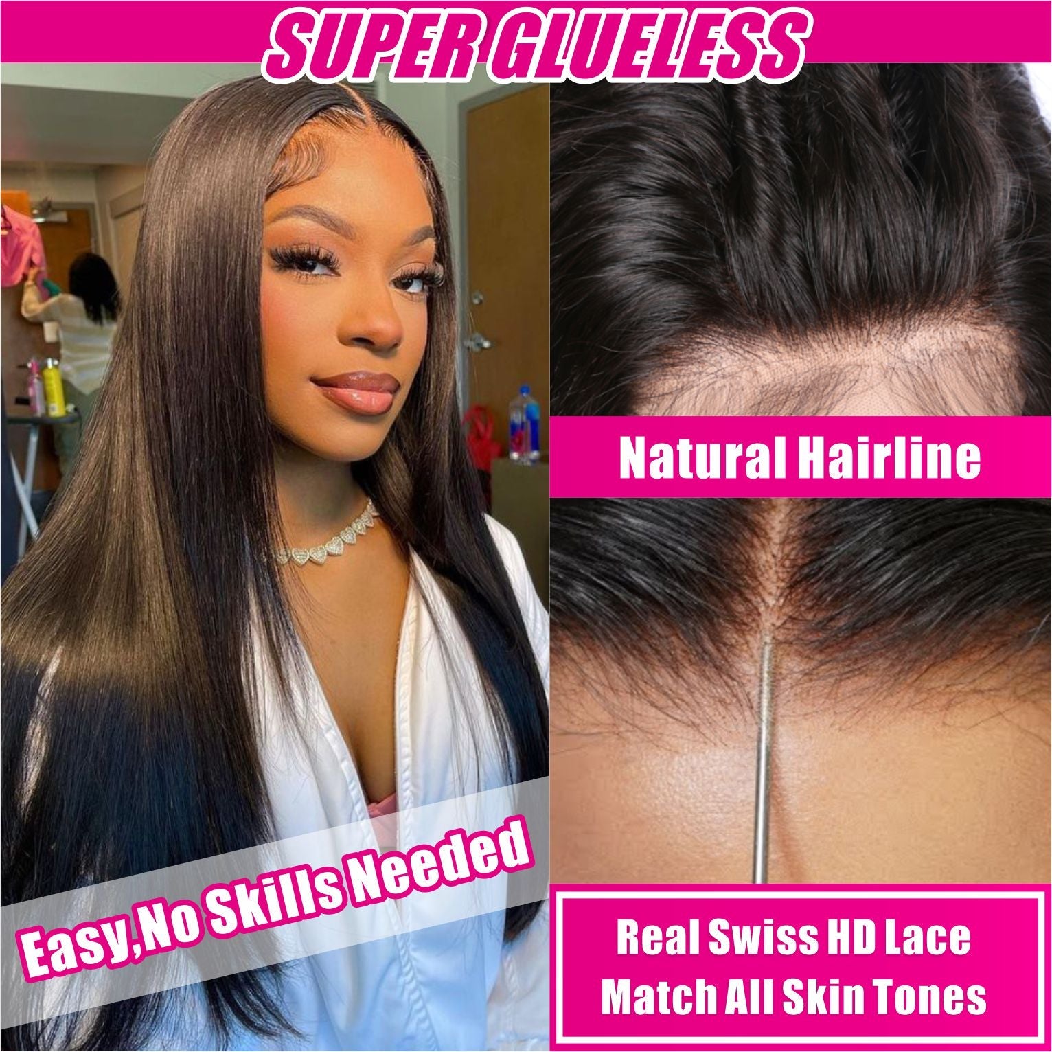 Zlike-Wear & Go Glueless Body Wave Pre Cut 5x5 Lace Closure Human Hair Wigs