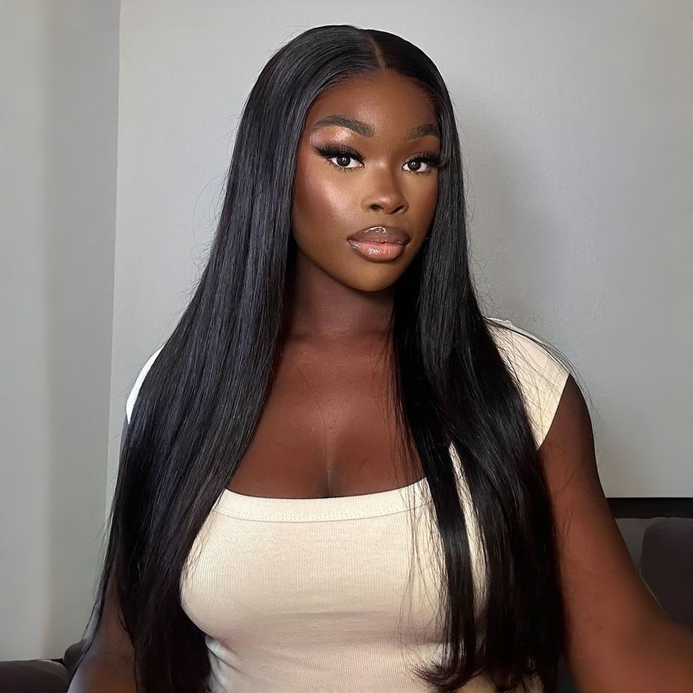 Zlike Invisi-band Straight Wigs Glueless 7x5 Closure Lace Human Hair Wigs With Drawstring