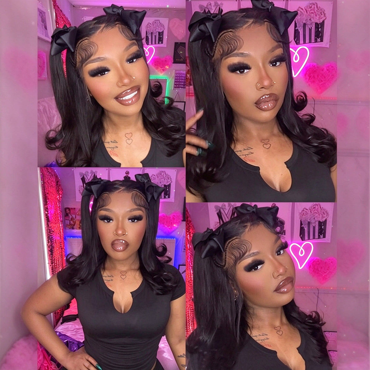 Zlike Short Bob Straight Wigs 13x4 Pre-Cut Lace Front Pre-Styled Ready to Go Human Hair Wigs with Drawstring