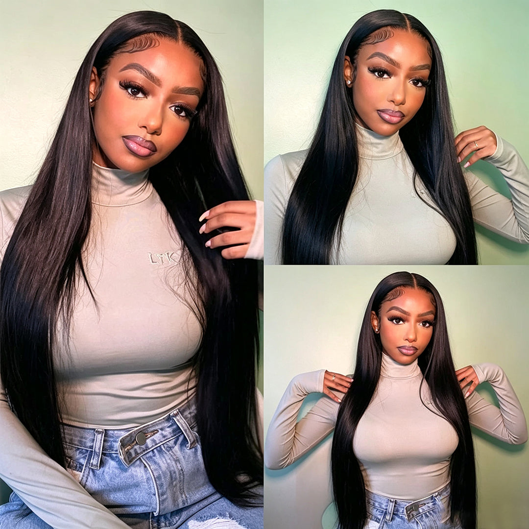 [40lnch Long Wig] Zlike 13x6 Lace Frontal Wigs Straight Hair Skinlike Transparent Lace Human Hair Wigs Long Inches Brazilian Virgin Hair