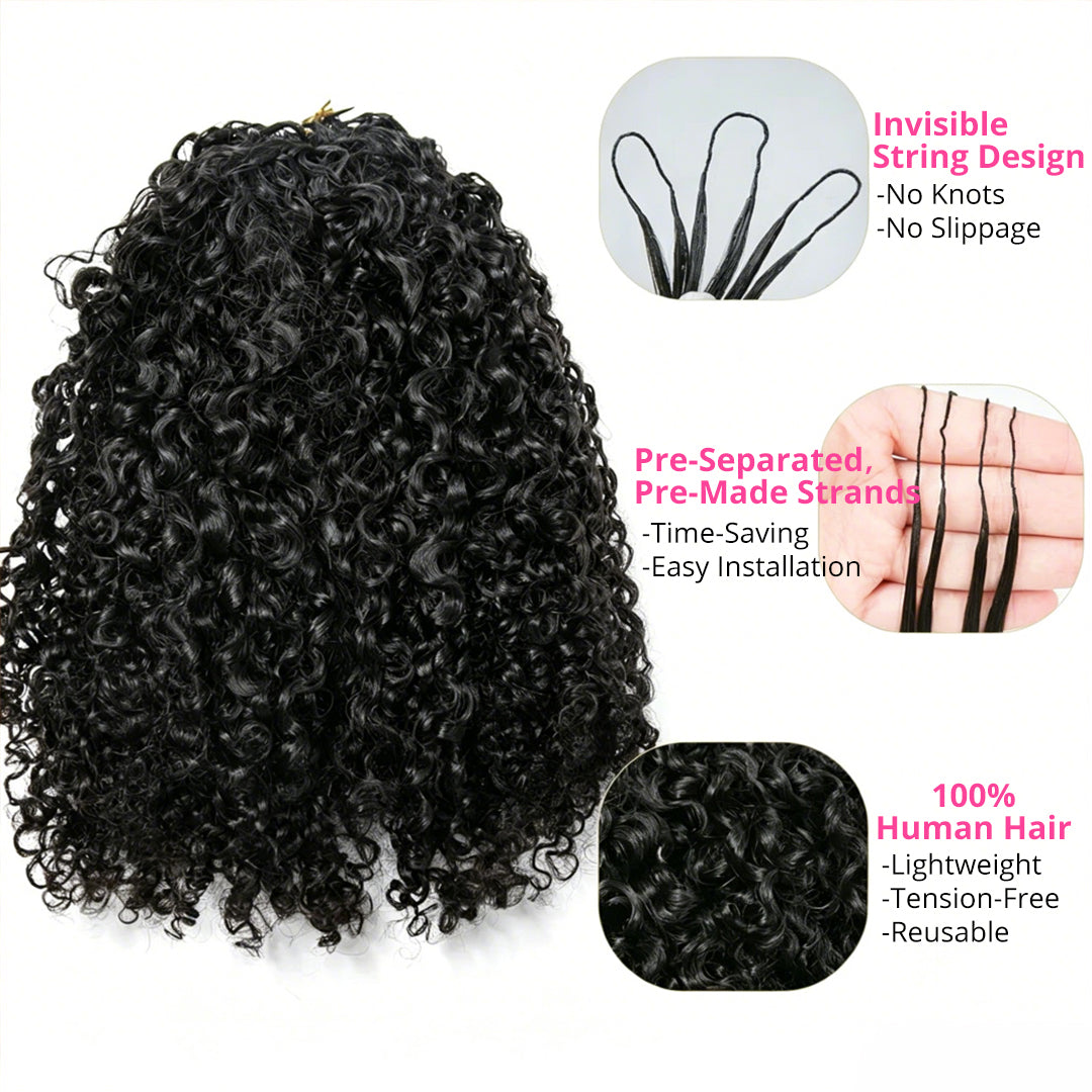 Zlike Kinky Curly Crochet Human Hair for Natural Boho Braids Miracle knots