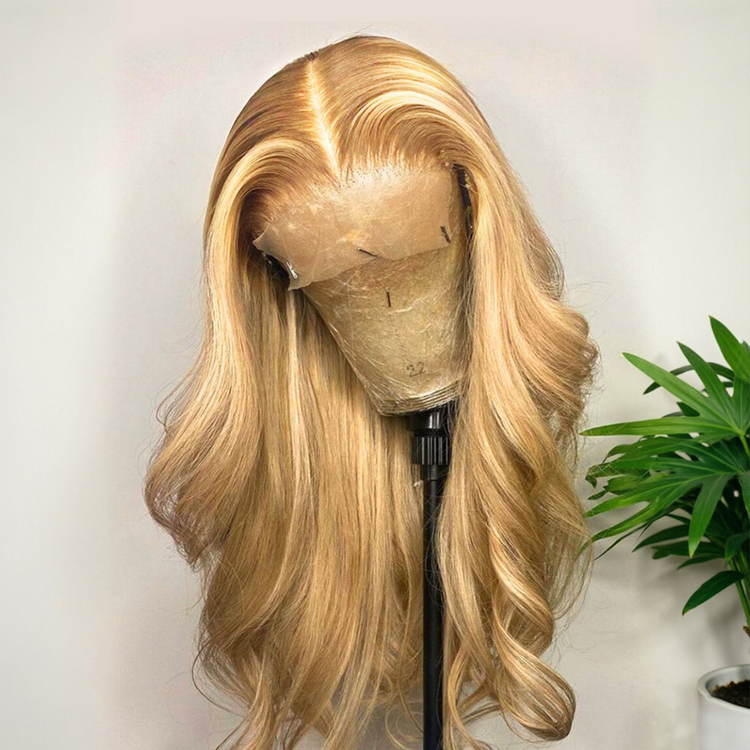 Zlike P27/613 Brown to Blonde Ombre Wigs Body Wave 13x4 Lace Frontal with Drawstring