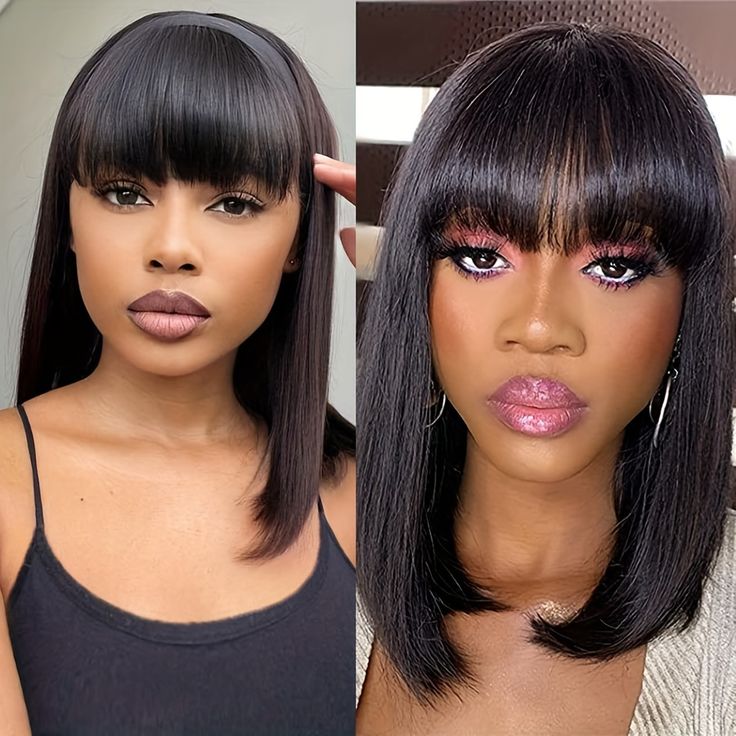 $129 = 2 Wigs | V Part Glueless Wear & Go Body Wave Wig + Glueless Wear & Go Straight Wig With Bangs