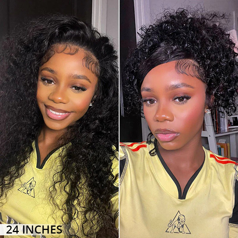 360 Lace Wig Water Wave Human Hair Transparent Lace Front Wigs With Baby Hair
